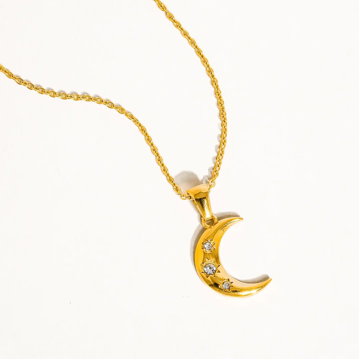 Atlas Half Moon Cz Necklace