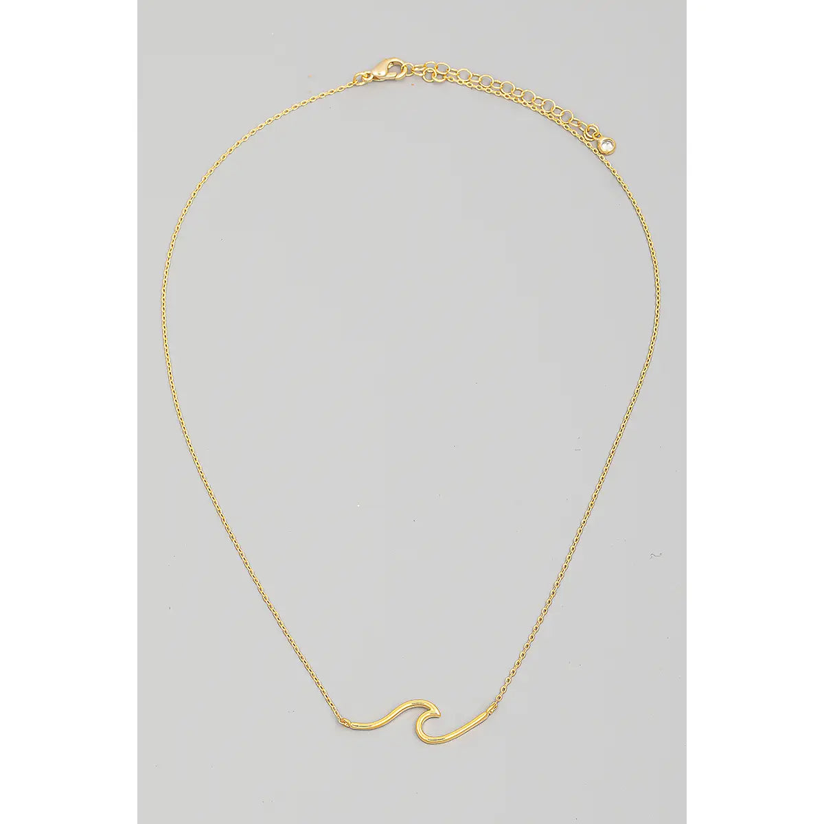 Dainty Wave Pendant Necklace