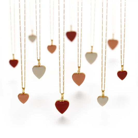 Enamel Heart Locket- white