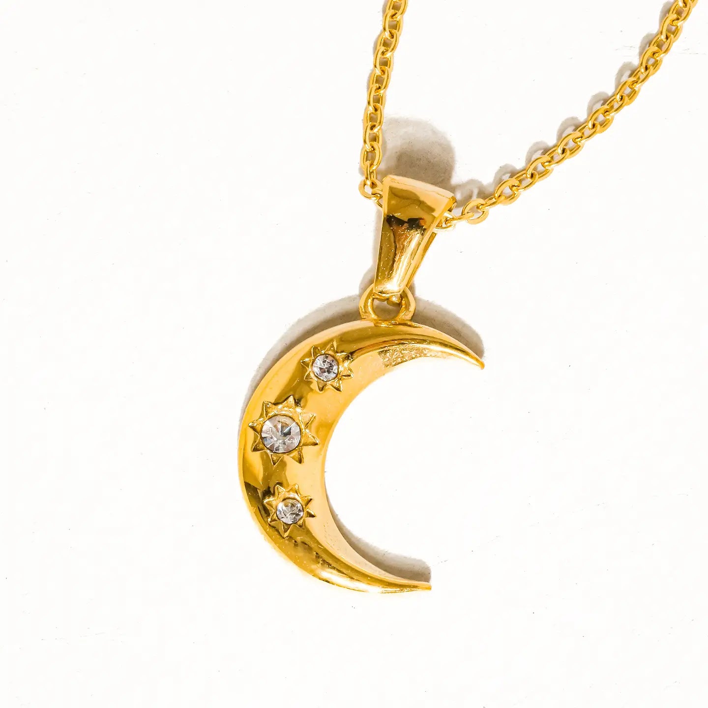Atlas Half Moon Cz Necklace