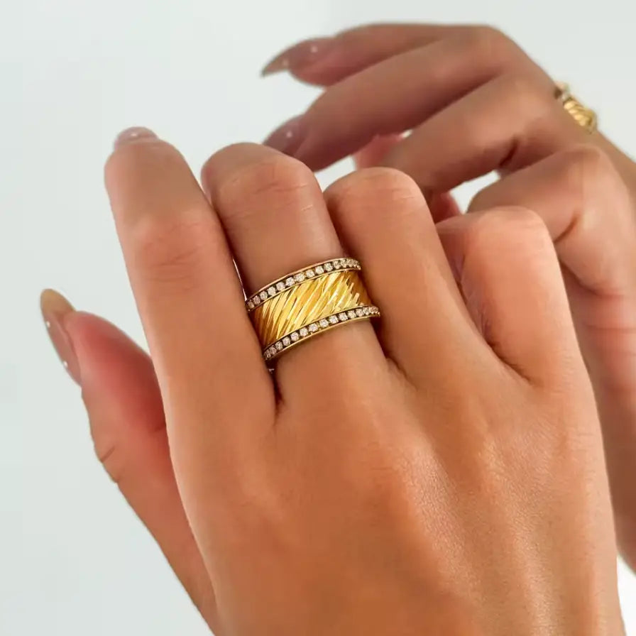 Twisted Pave Band Ring