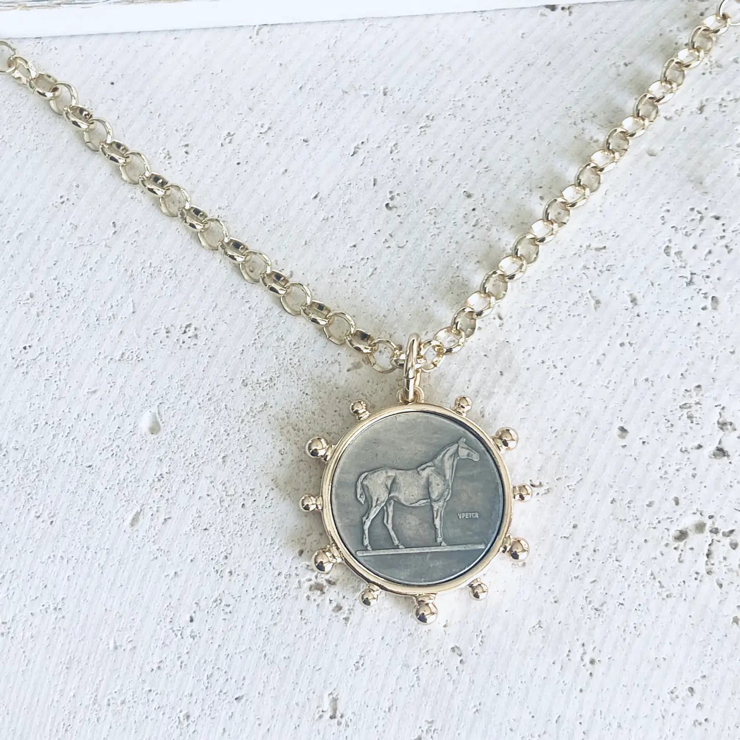 Horse Coin Equestrian Necklace