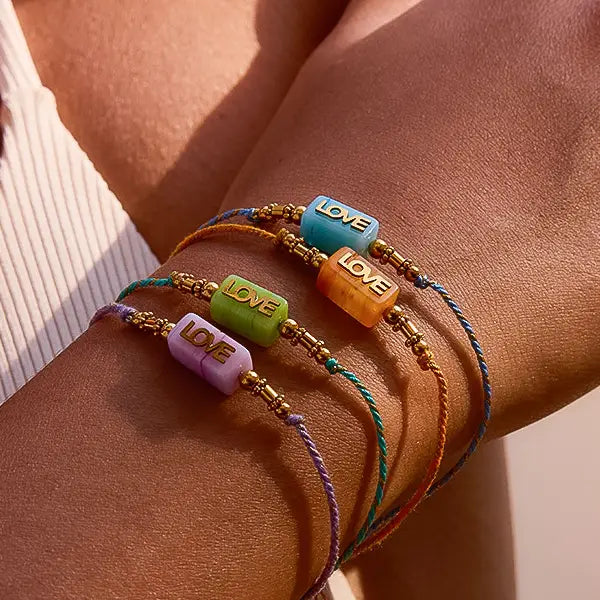 LOVE braided bracelet- purple