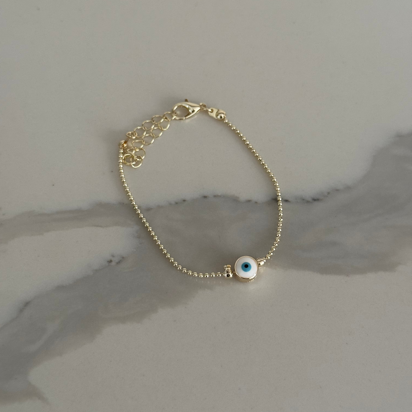 white evil eye bracelet