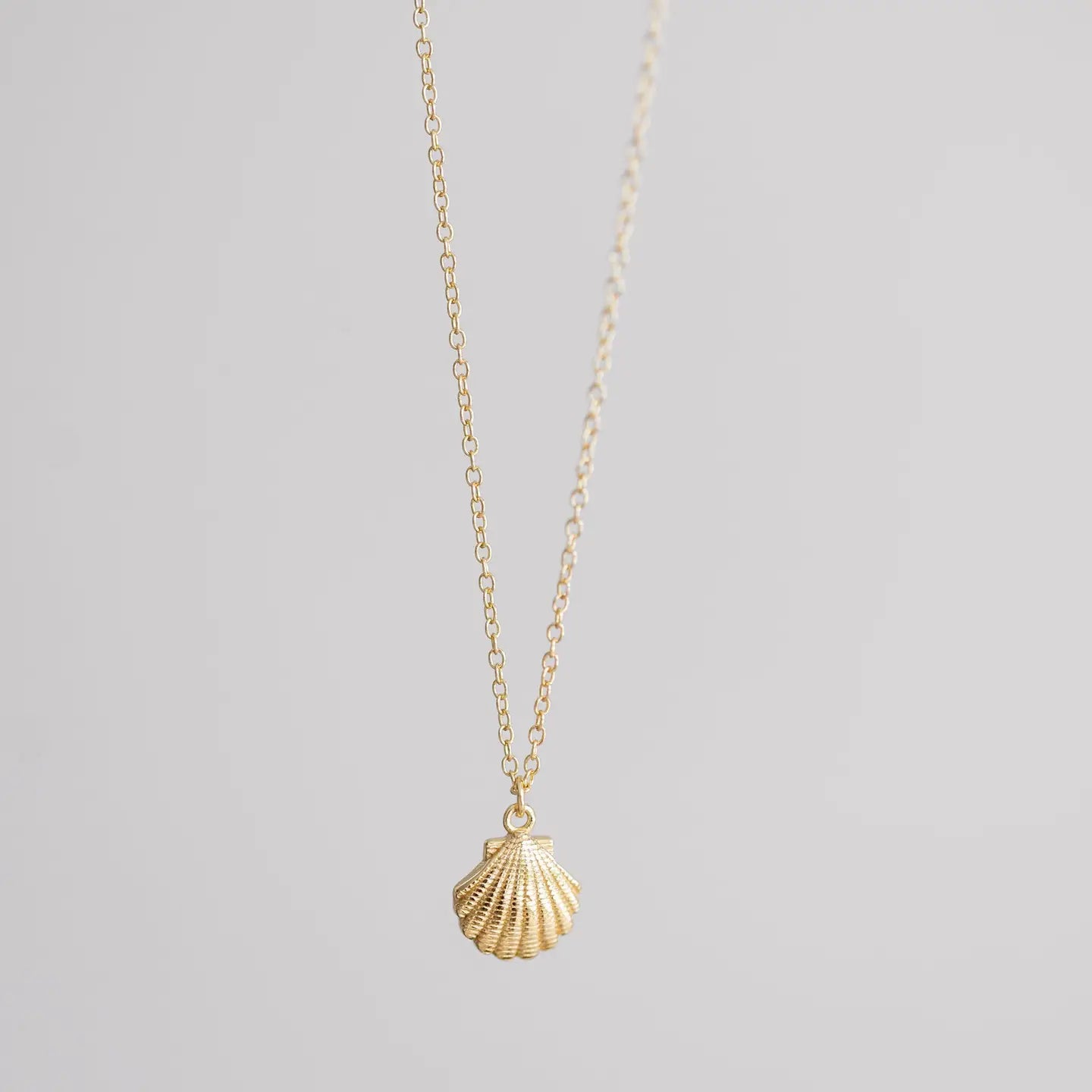 gold scallop necklace