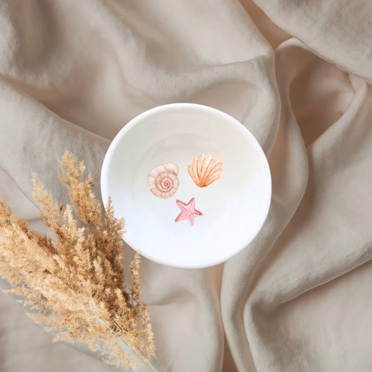 Coastal Beach Starfish Sea Shells Jewelry Trinket Dish