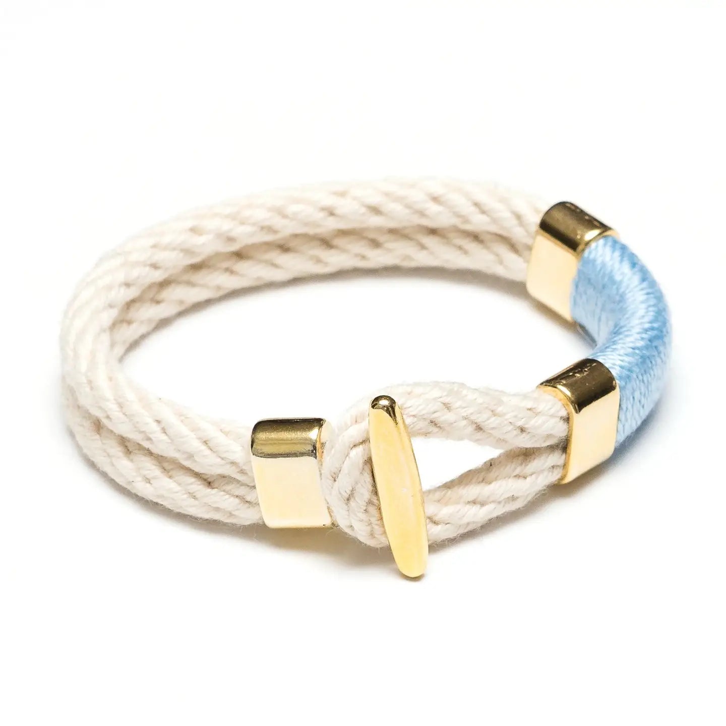 Cambridge: Ivory/Light Blue/Gold - Nautical Rope Bracelet