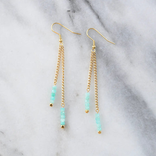 Double Chain Amazonite Earring