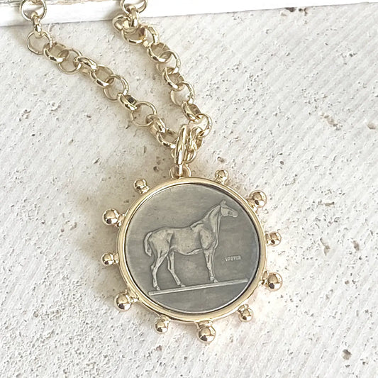 Horse Coin Equestrian Necklace