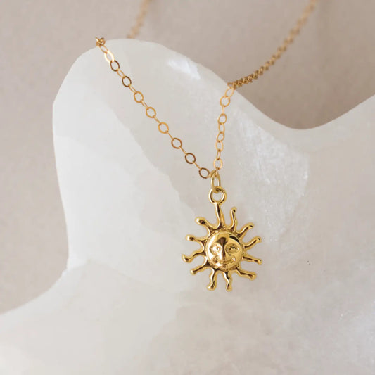 Sun Necklace Gold Filled Dainty