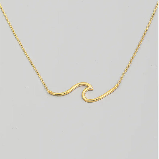 Dainty Wave Pendant Necklace