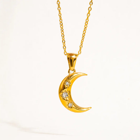 Atlas Half Moon Cz Necklace