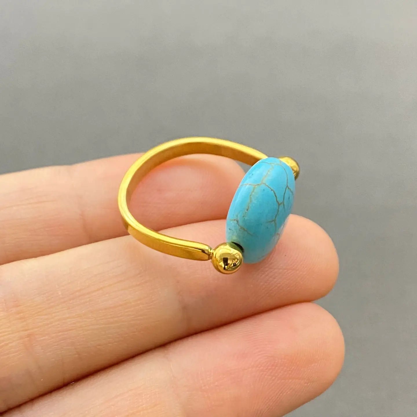 Gold-Plated Turquoise Ring