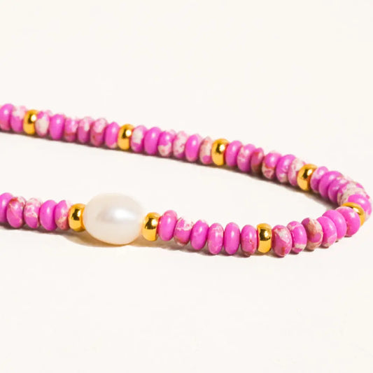 Boho Handmade Beaded Pearl Necklace