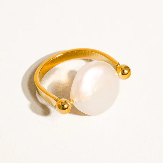 Déodat 18K Gold Non-Tarnish Baroque Pearl Ring