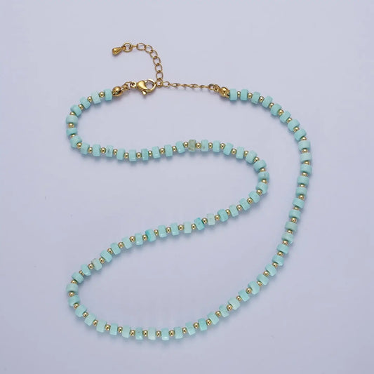 Gold Filled Blue Turquoise Necklace