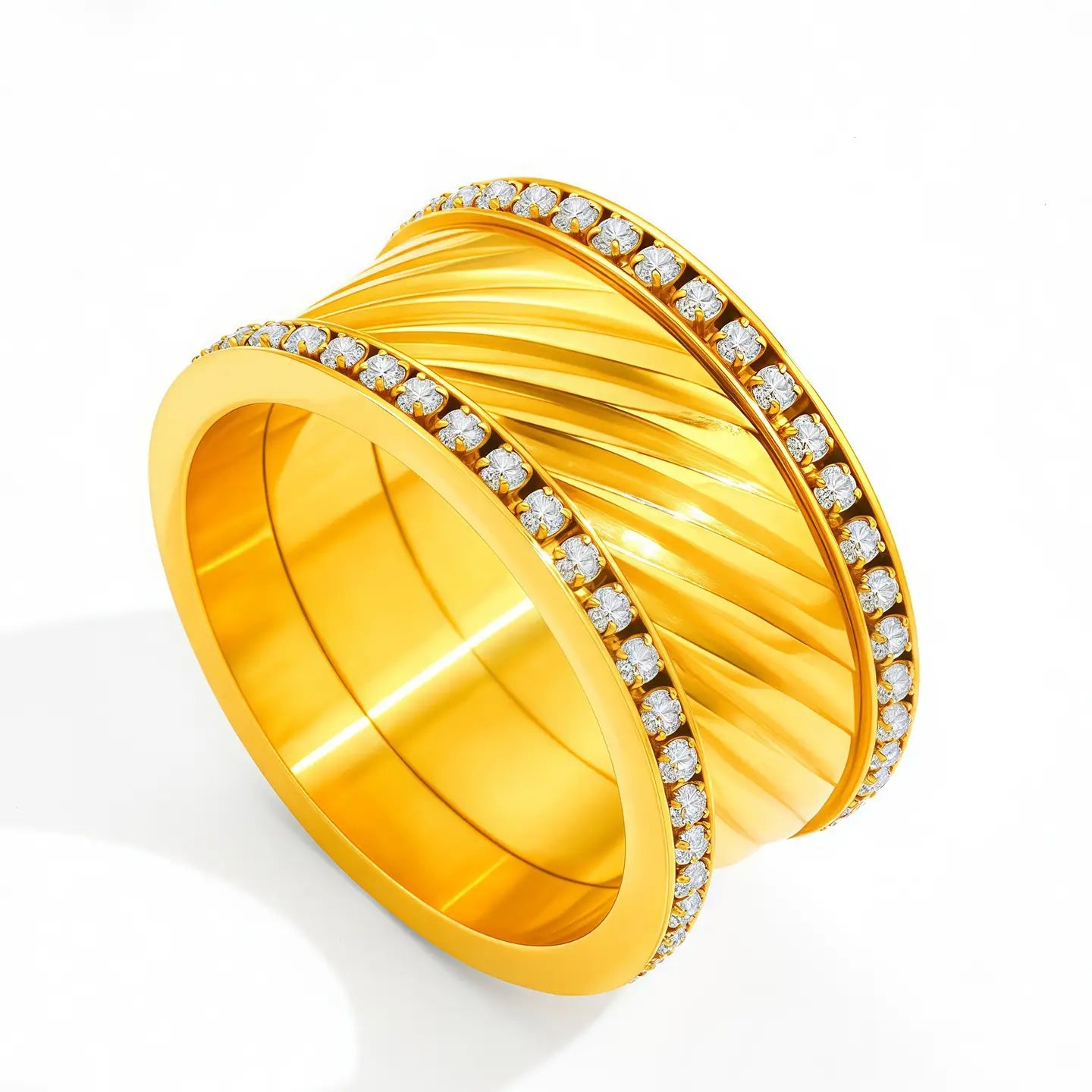 Twisted Pave Band Ring