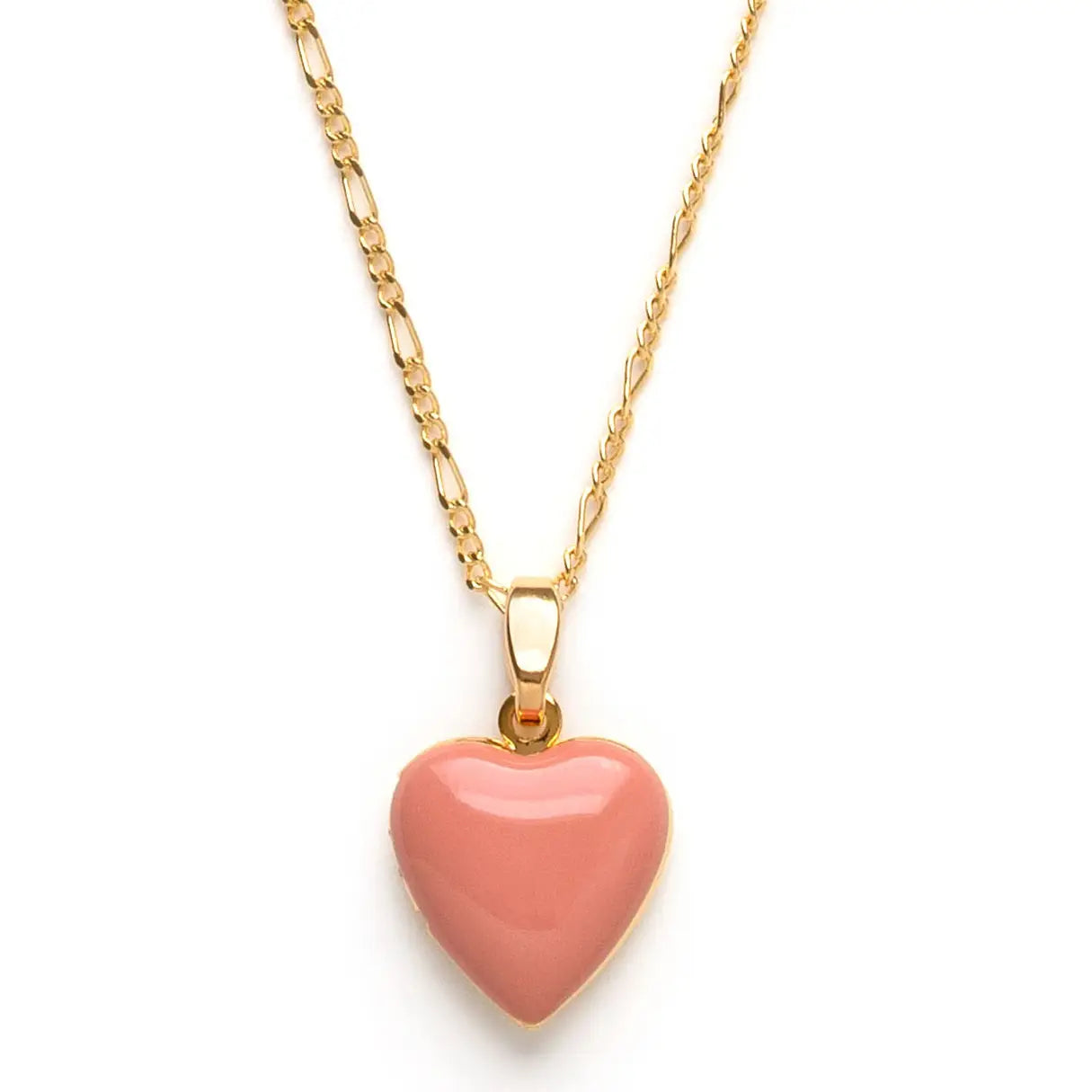 Enamel Heart Locket- Rose