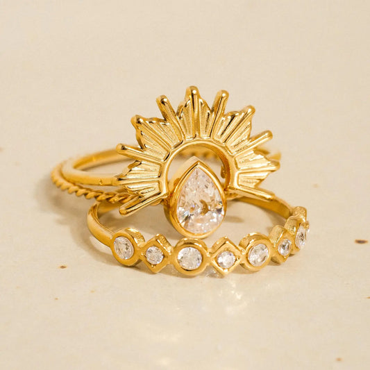 Sun Stone Layered Ring