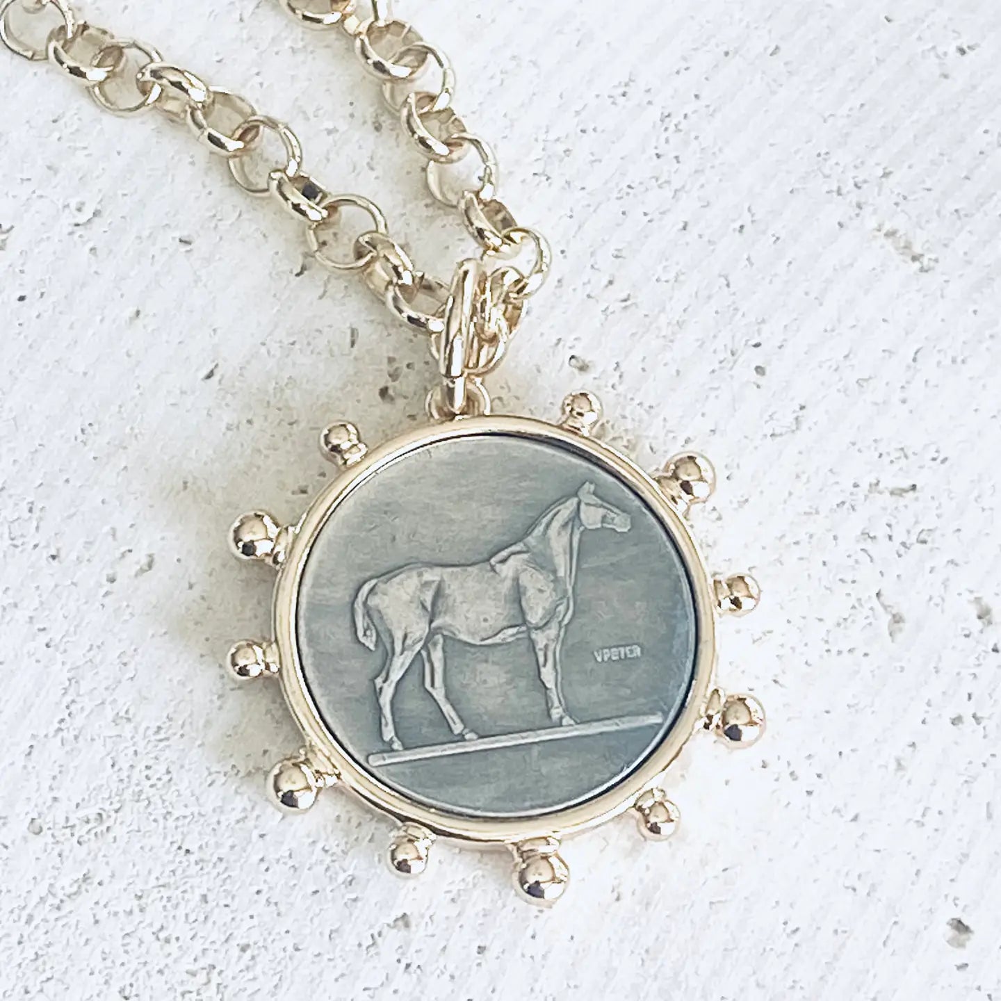 Horse Coin Equestrian Necklace