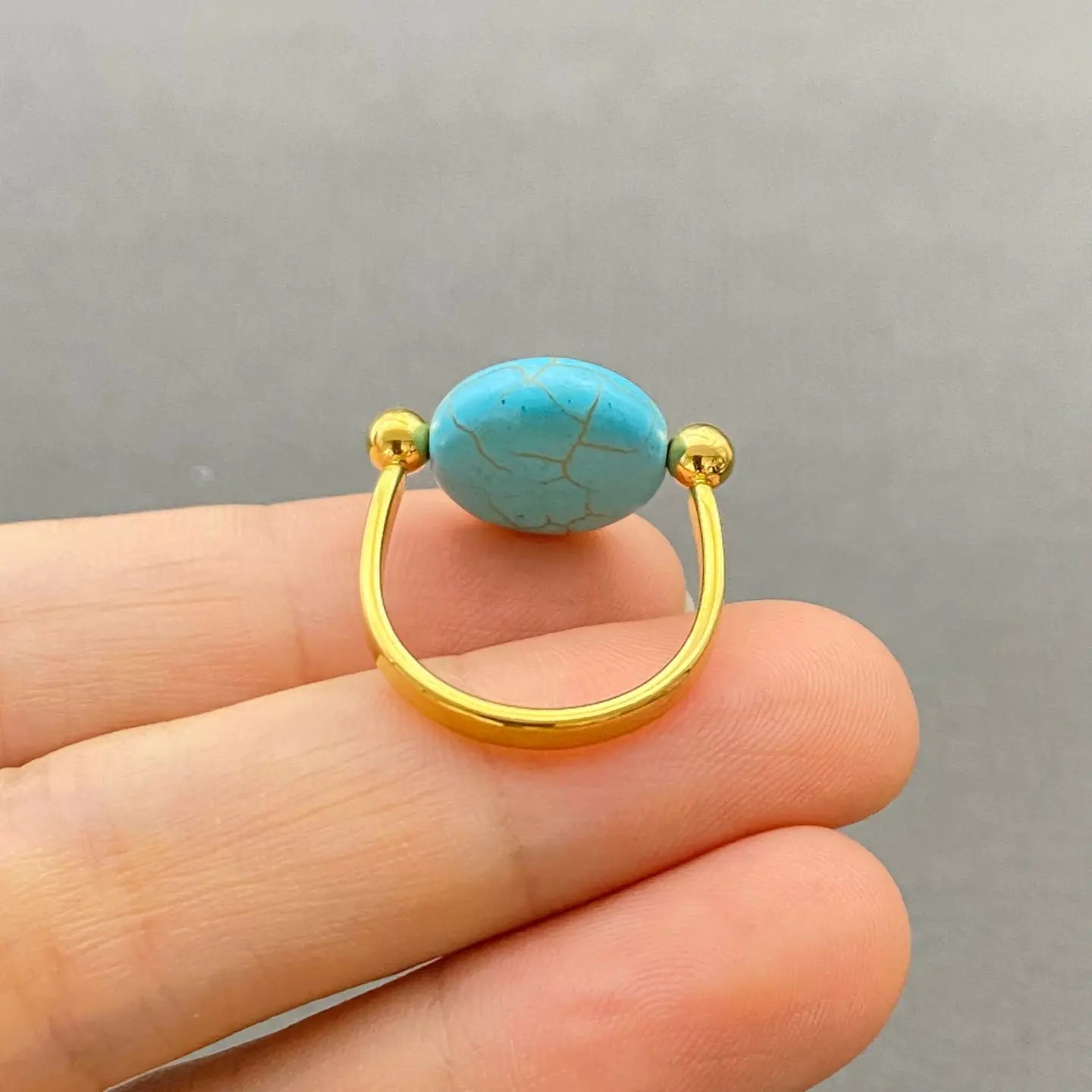 Gold-Plated Turquoise Ring