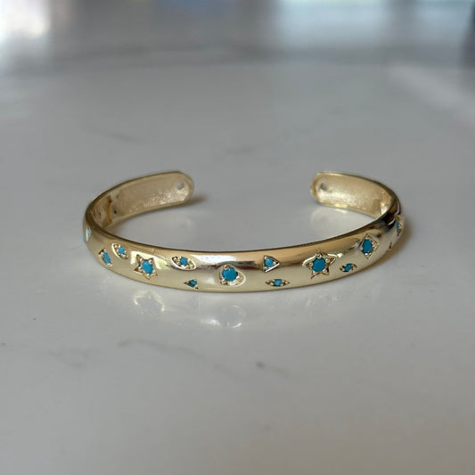 turquoise + gold bangle